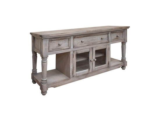 Desert Sand Solid Wood Distressed Media Console