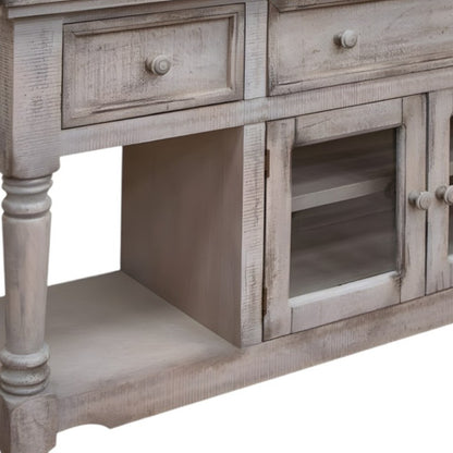 Desert Sand Solid Wood Distressed Media Console