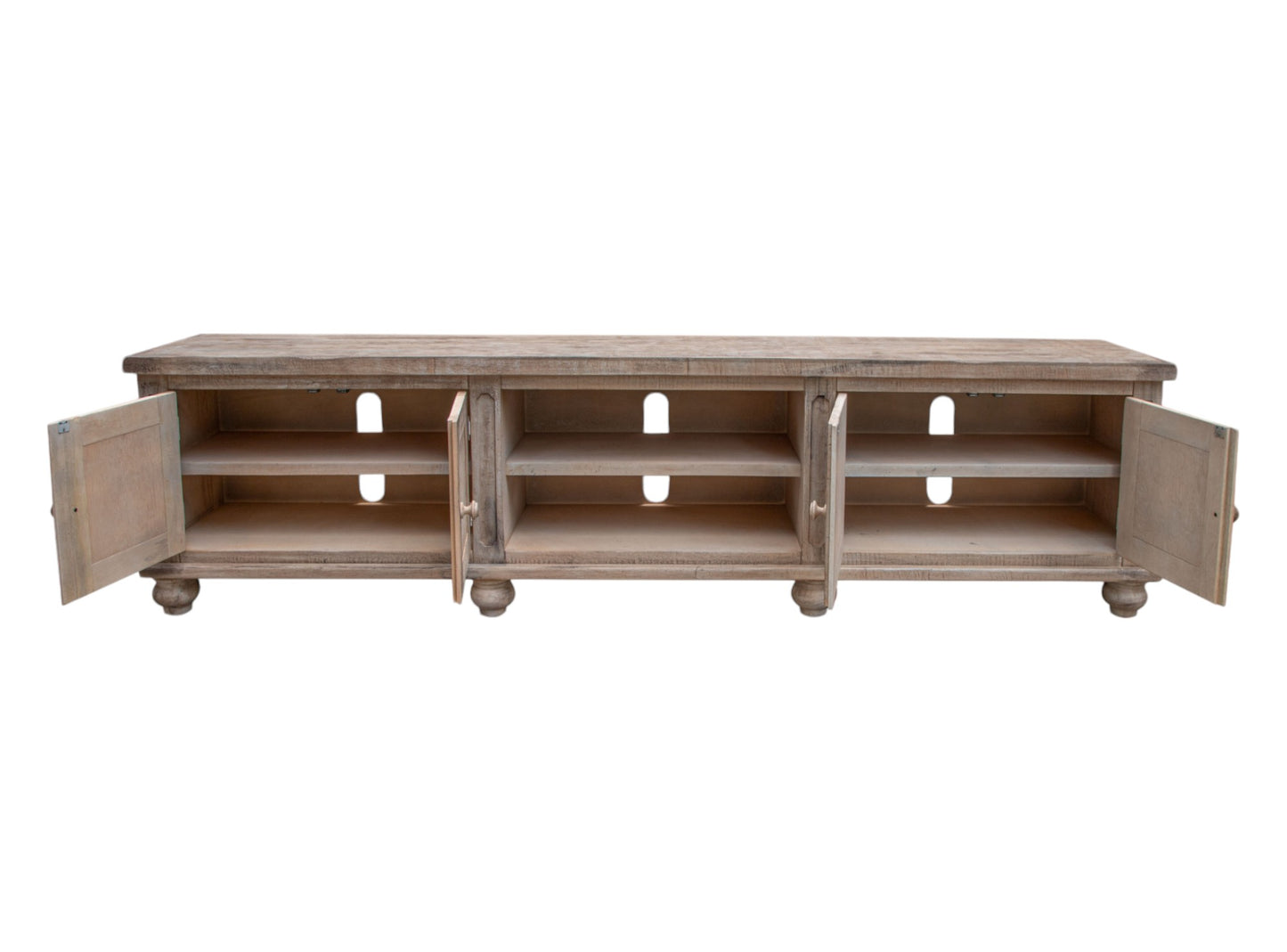 Desert Sand Solid Wood Distressed Media Console