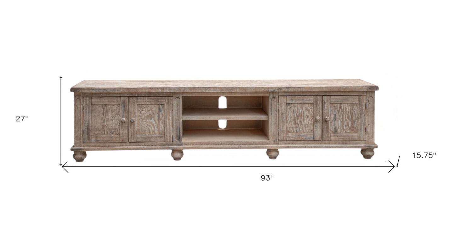 Desert Sand Solid Wood Distressed Media Console
