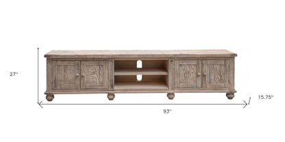 Desert Sand Solid Wood Distressed Media Console