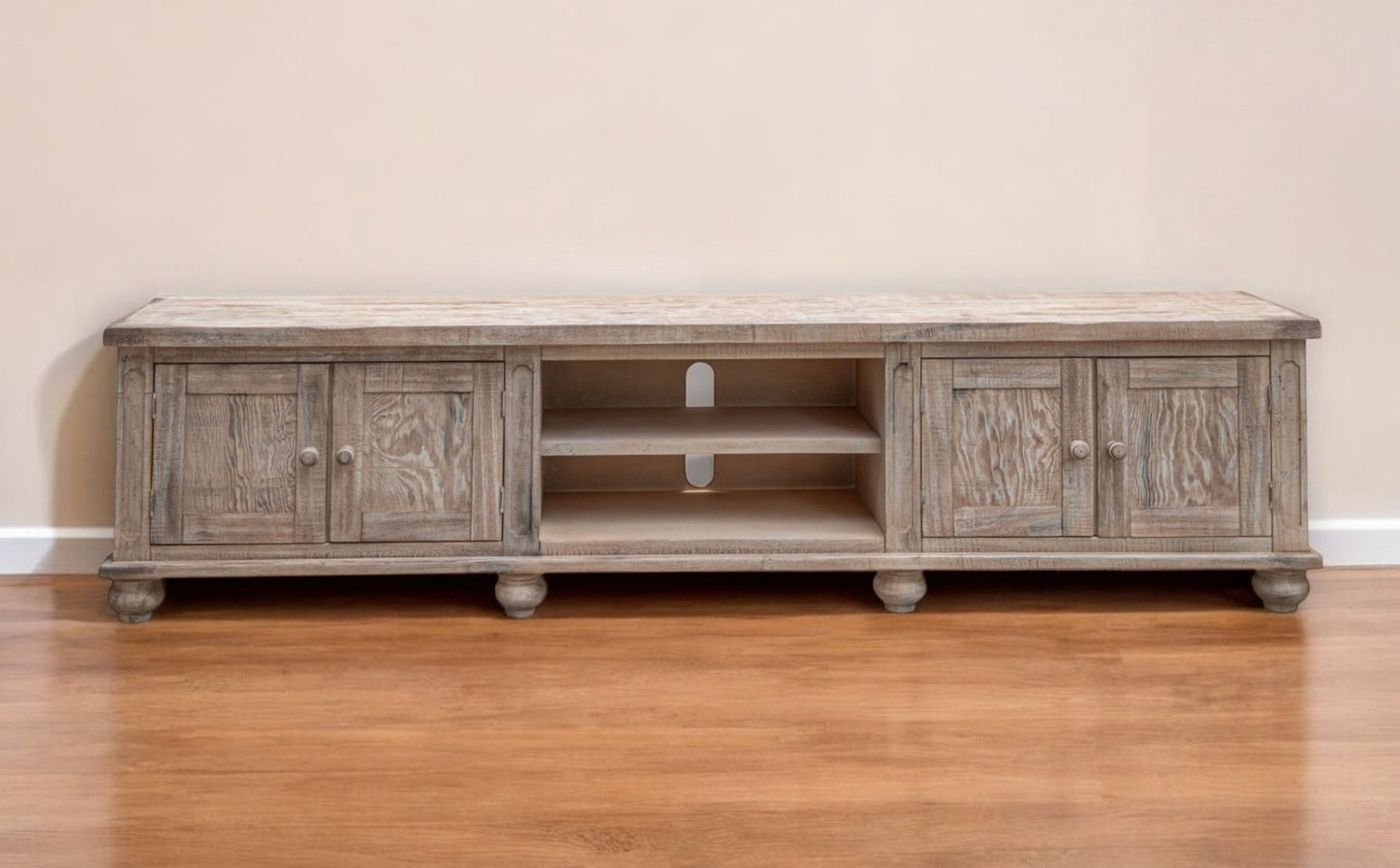 Desert Sand Solid Wood Distressed Media Console