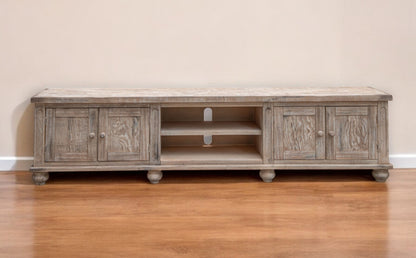 Desert Sand Solid Wood Distressed Media Console