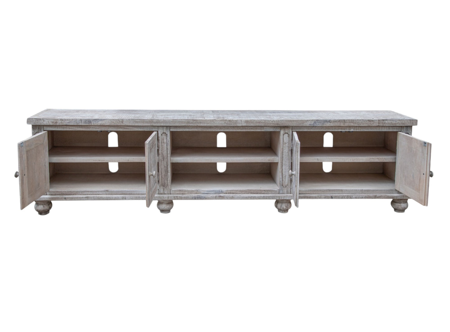 Desert Sand Solid Wood Distressed Media Console
