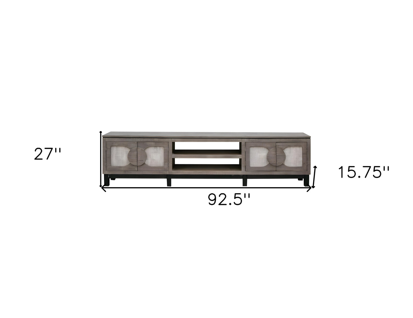 Grey Solid Wood Distressed Media Console