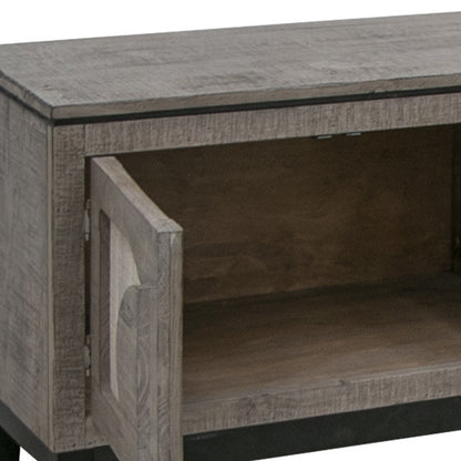 Grey Solid Wood Distressed Media Console