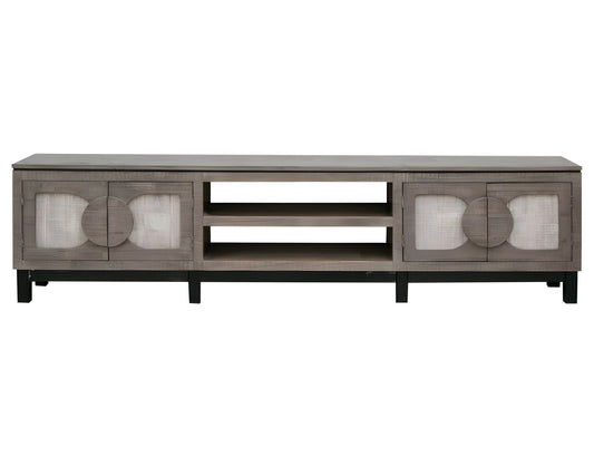 Grey Solid Wood Distressed Media Console