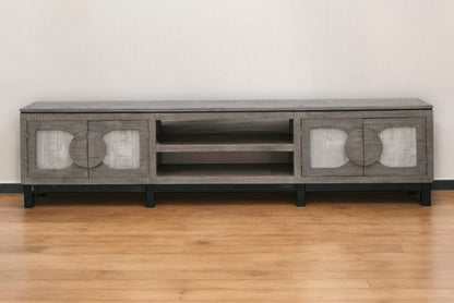 White Solid Wood Distressed Media Console