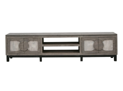 White Solid Wood Distressed Media Console