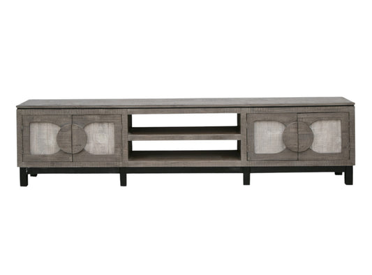 White Solid Wood Distressed Media Console