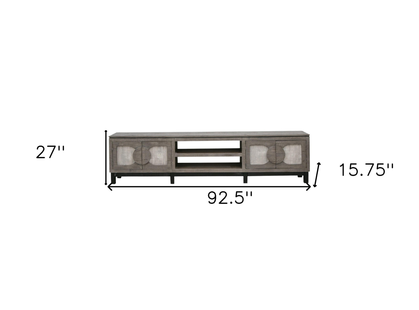 White Solid Wood Distressed Media Console