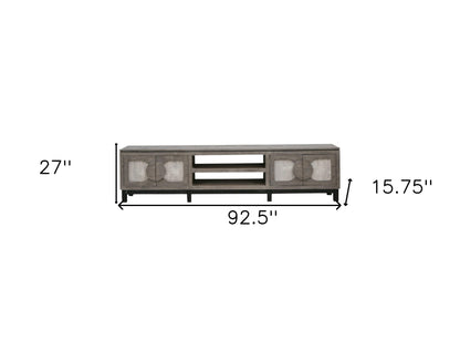 White Solid Wood Distressed Media Console