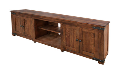Brown Solid Wood Distressed Media Console