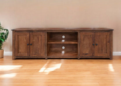 Brown Solid Wood Distressed Media Console