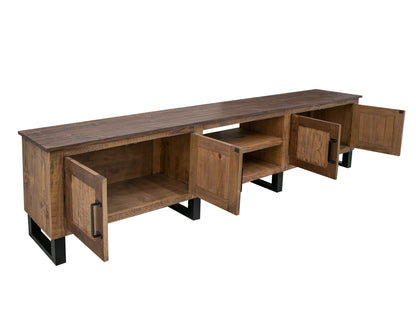 Brown Solid Wood Distressed Media Console