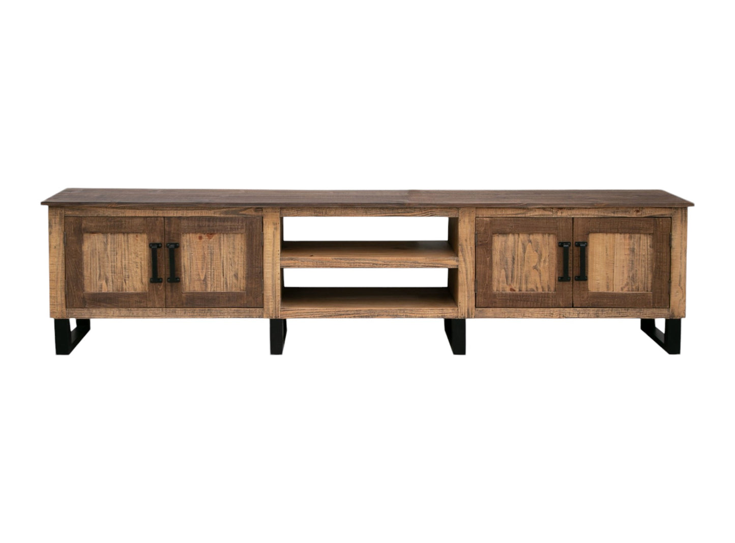 Brown Solid Wood Distressed Media Console