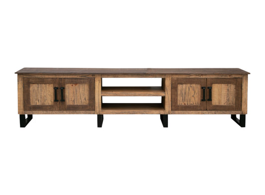 Brown Solid Wood Distressed Media Console