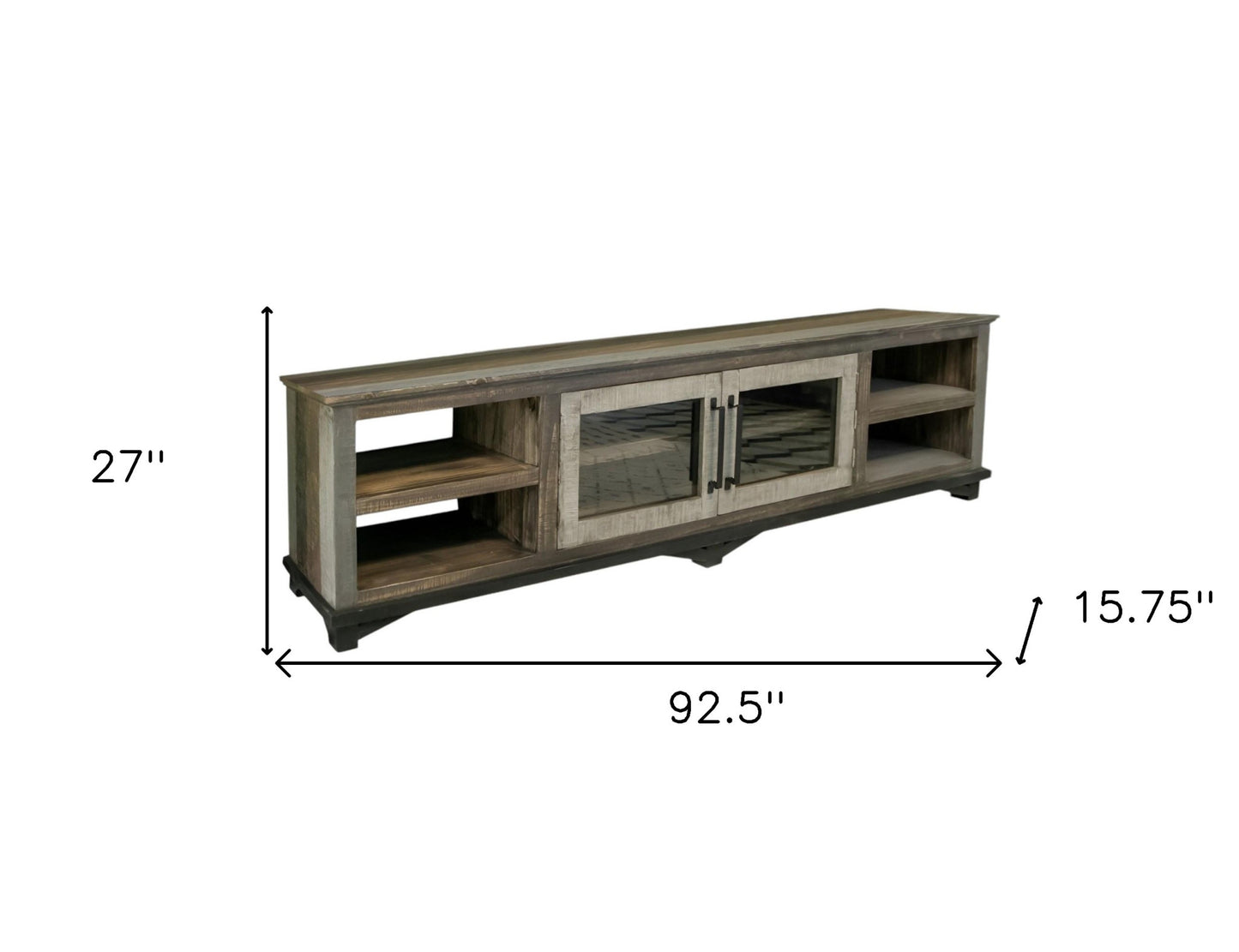 Brown Solid Wood Distressed Media Console