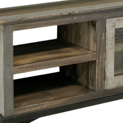 Brown Solid Wood Distressed Media Console