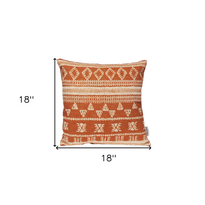 Orange & Ivory Southwestern Cotton Pillow