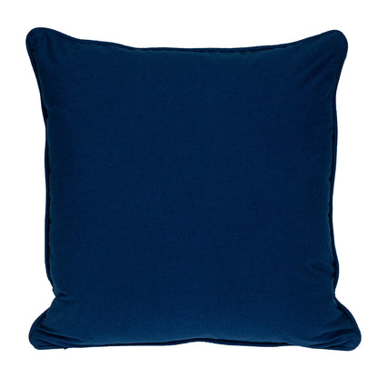 Blue Greek Key Cotton Pillow