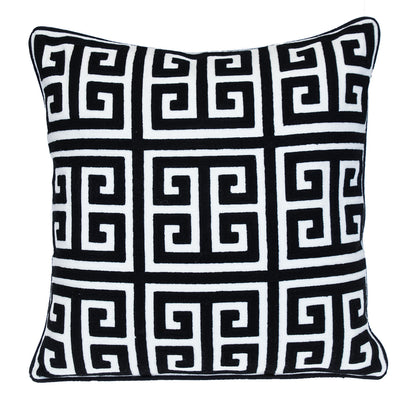 Black & White Interlocking Cotton Pillow