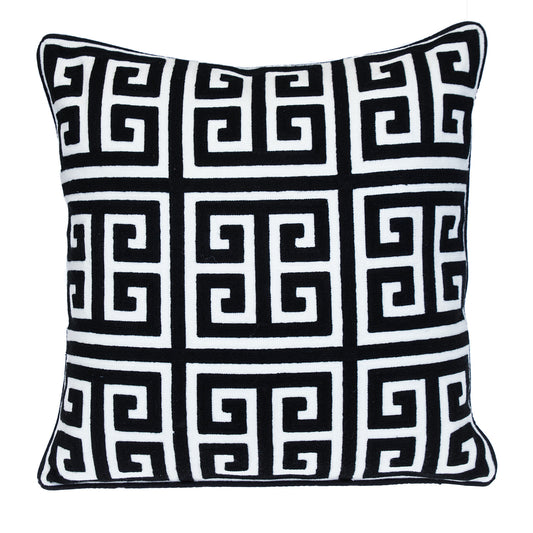 Black & White Interlocking Cotton Pillow