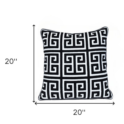 Black & White Interlocking Cotton Pillow
