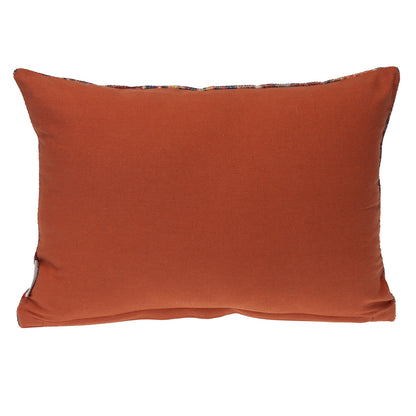 Blue & Red Damask Cotton Pillow