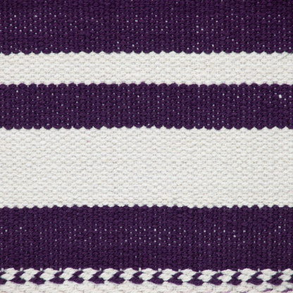Purple & White Striped Cotton Pillow