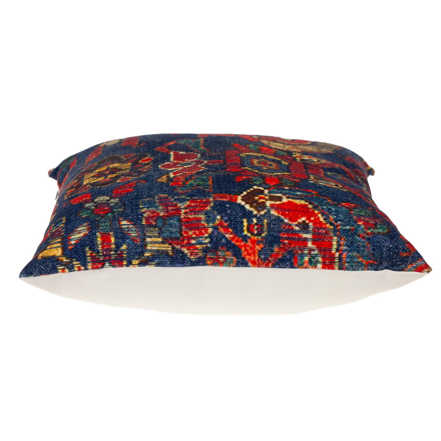 Blue & Red Damask Cotton Pillow