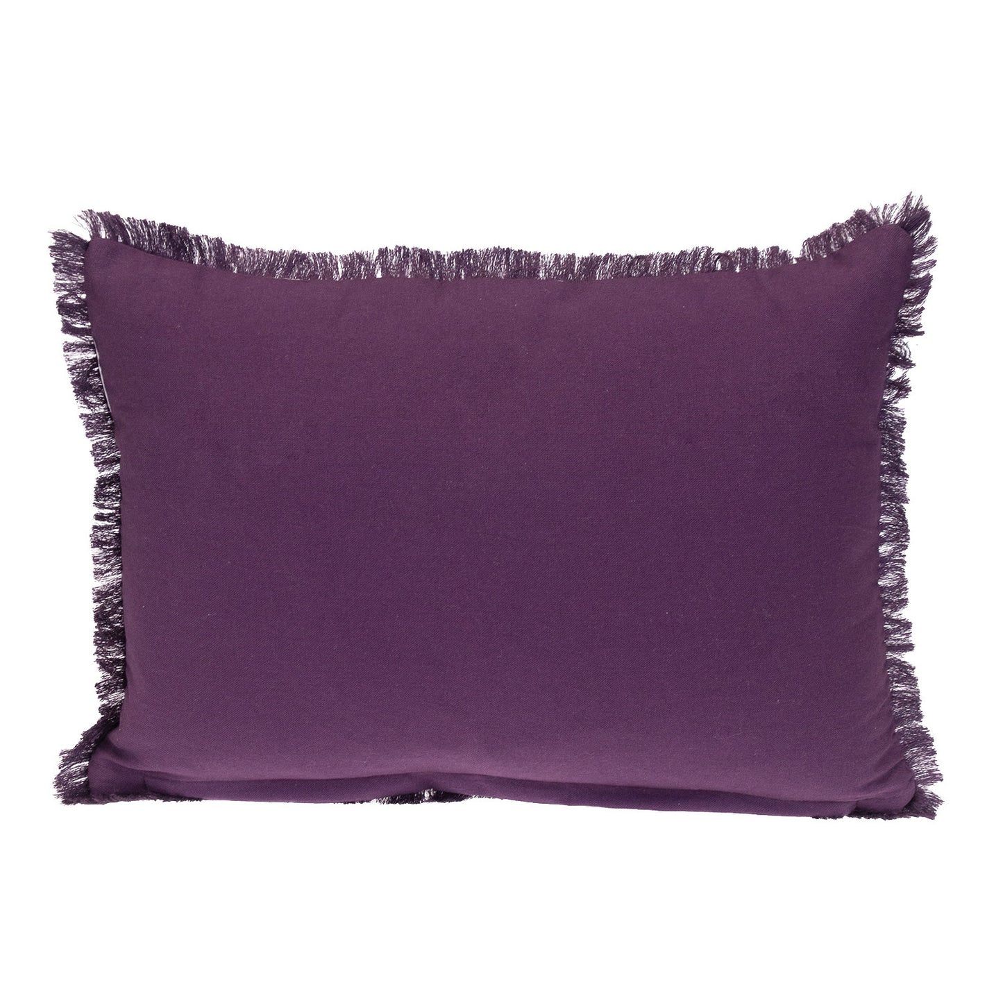 Purple & White Striped Cotton Pillow w/ Fringe