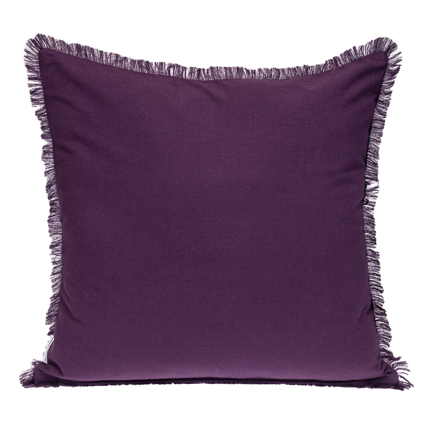 Purple & White Striped Cotton Pillow w/ Fringe