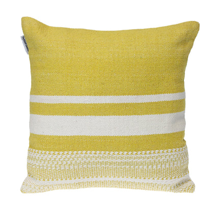 Yellow & White Striped Cotton Pillow