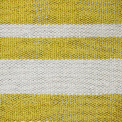 Yellow & White Striped Cotton Pillow
