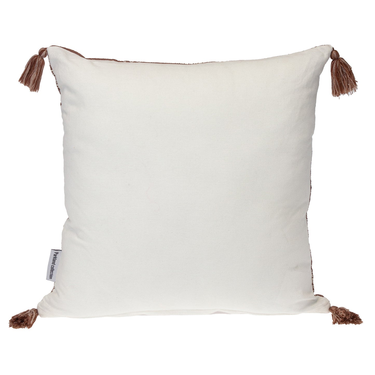 Beige & Brown Southwestern Cotton Pillow w/ Tassels