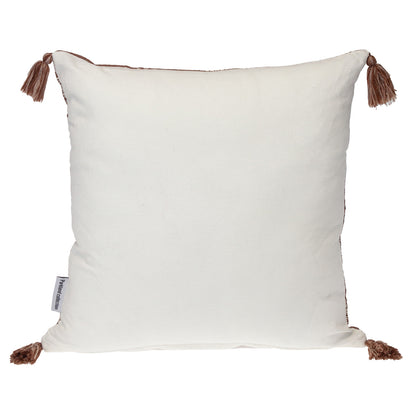 Beige & Brown Southwestern Cotton Pillow w/ Tassels