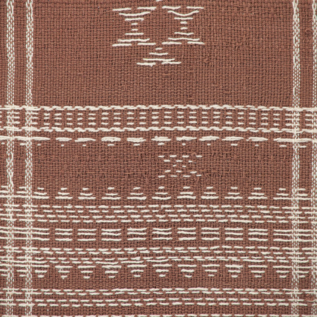 Beige & Brown Southwestern Cotton Pillow w/ Tassels
