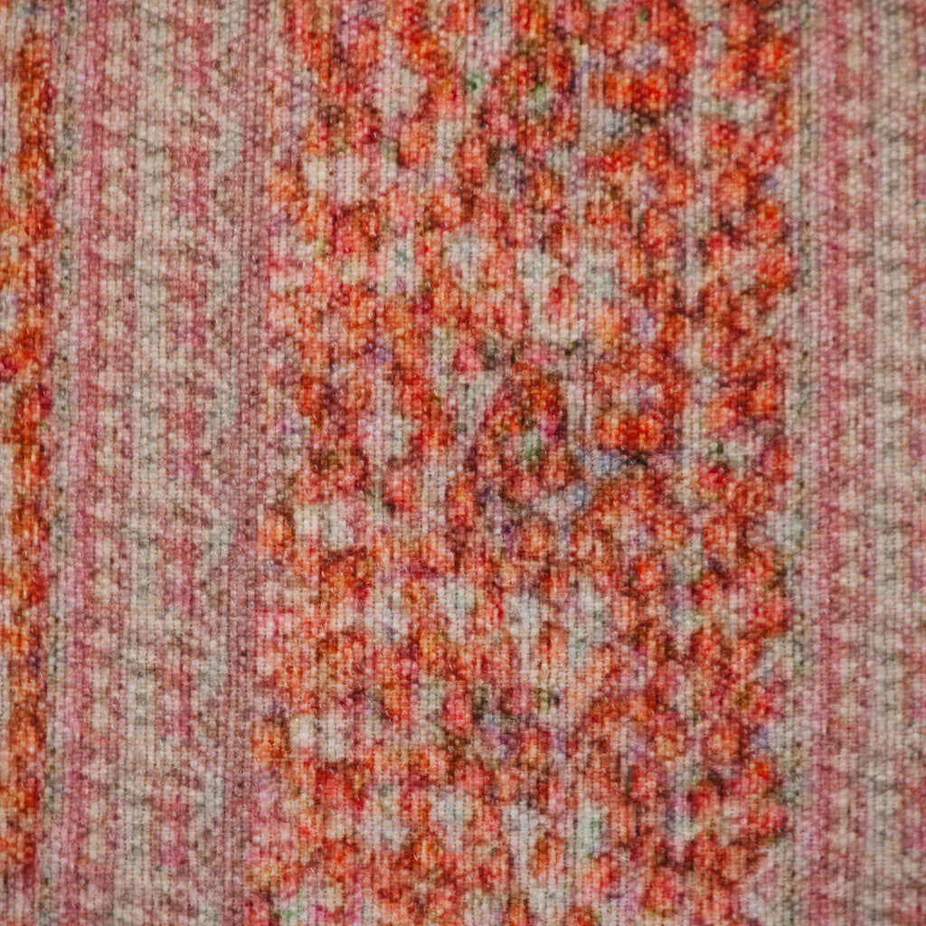 Pink & Orange Striped Cotton Pillow w/ Tassels