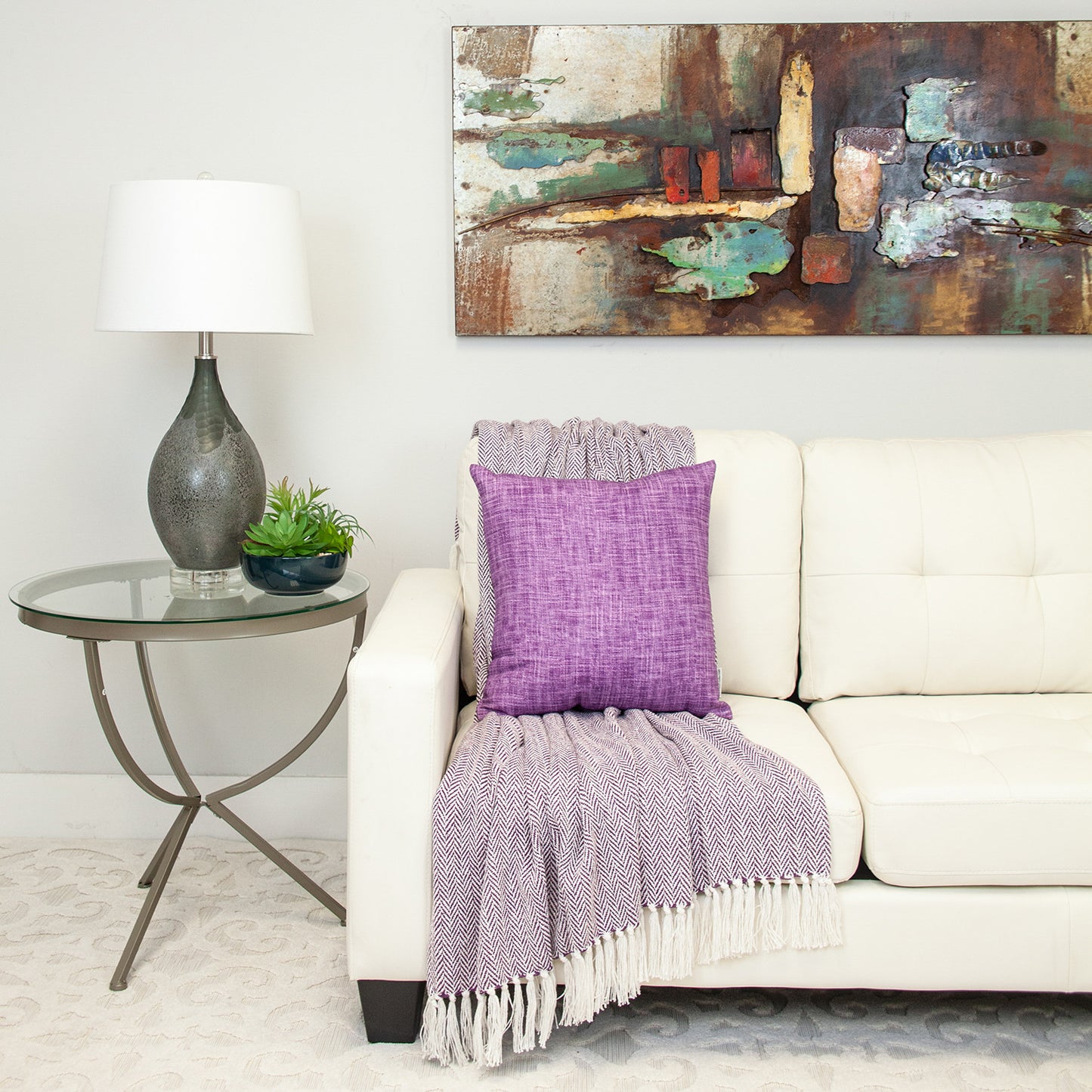 Purple Weave Cotton Pillow