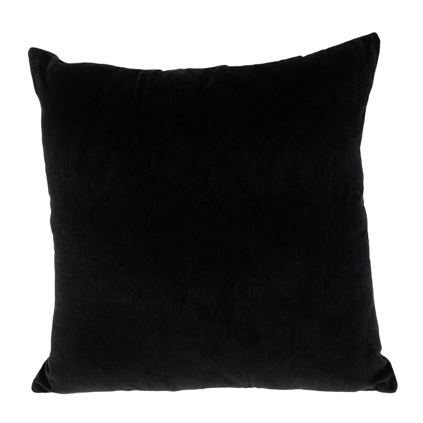Black & Blue Ogee Cotton Pillow w/ Embroidery