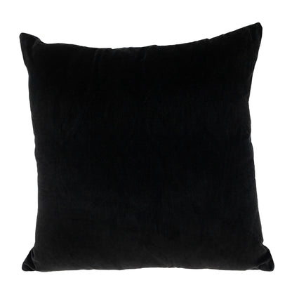Black & Blue Ogee Cotton Pillow w/ Embroidery