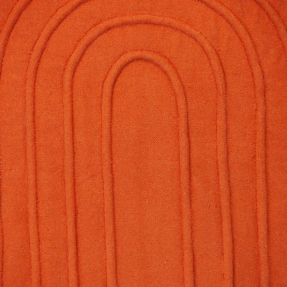 Orange Geometric Cotton Pillow
