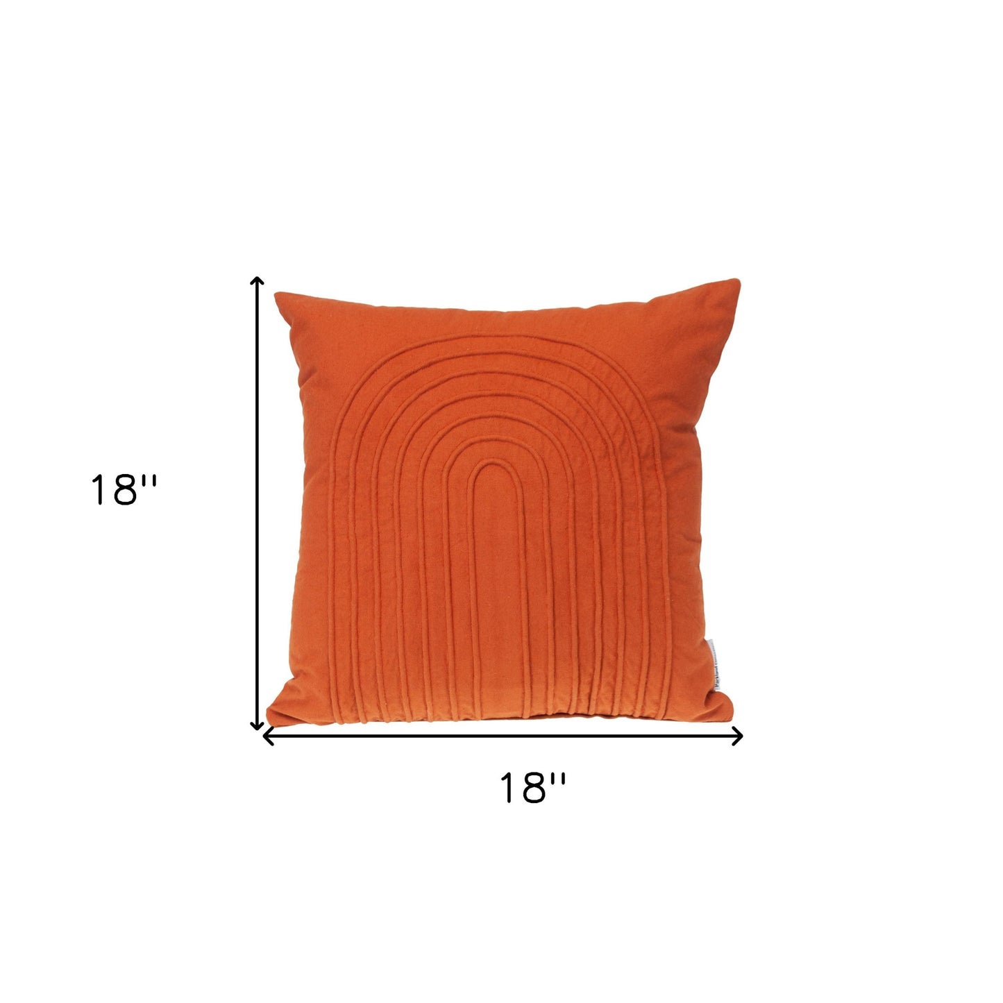 Orange Geometric Cotton Pillow