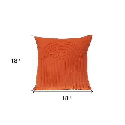 Orange Geometric Cotton Pillow