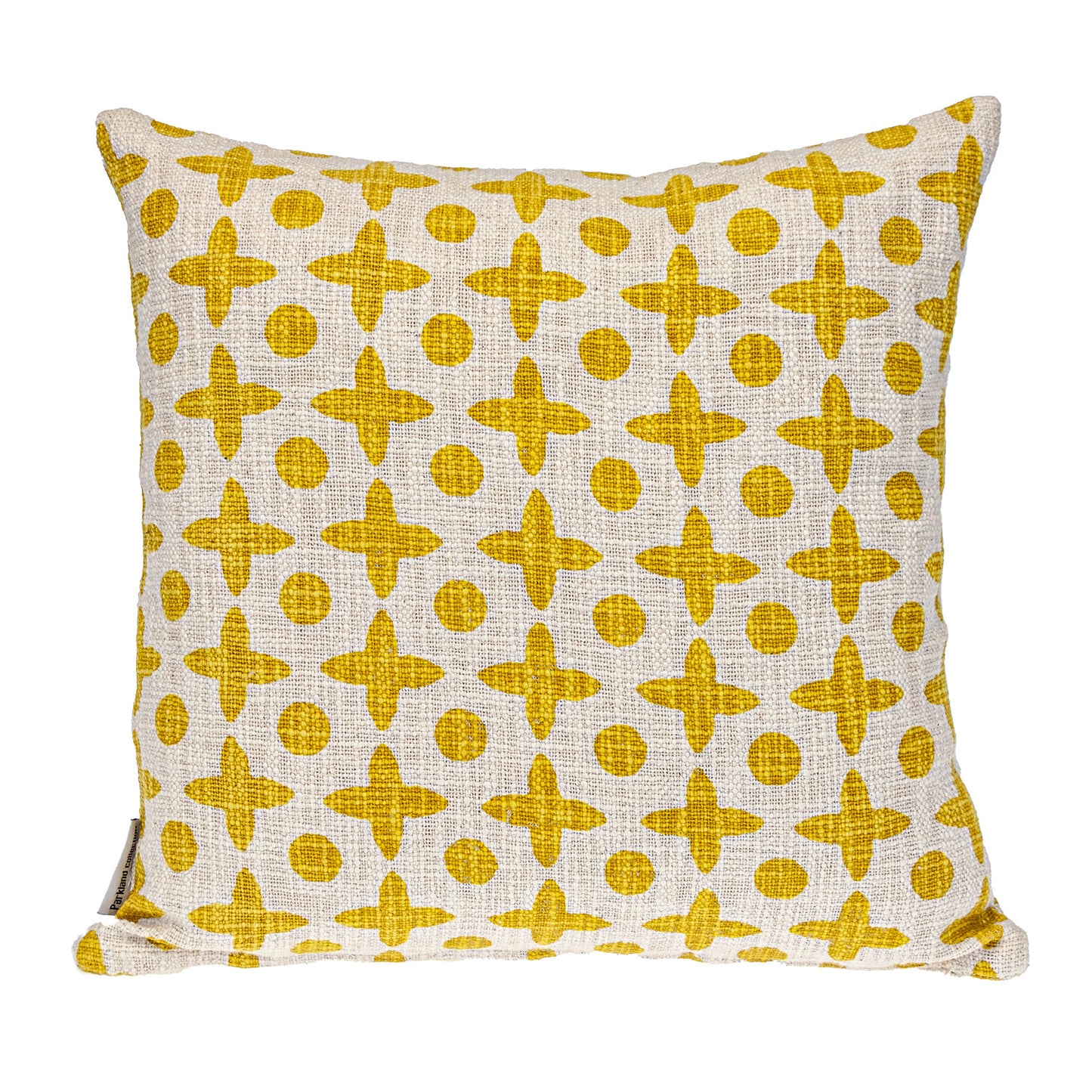Yellow & White Geometric Cotton Pillow