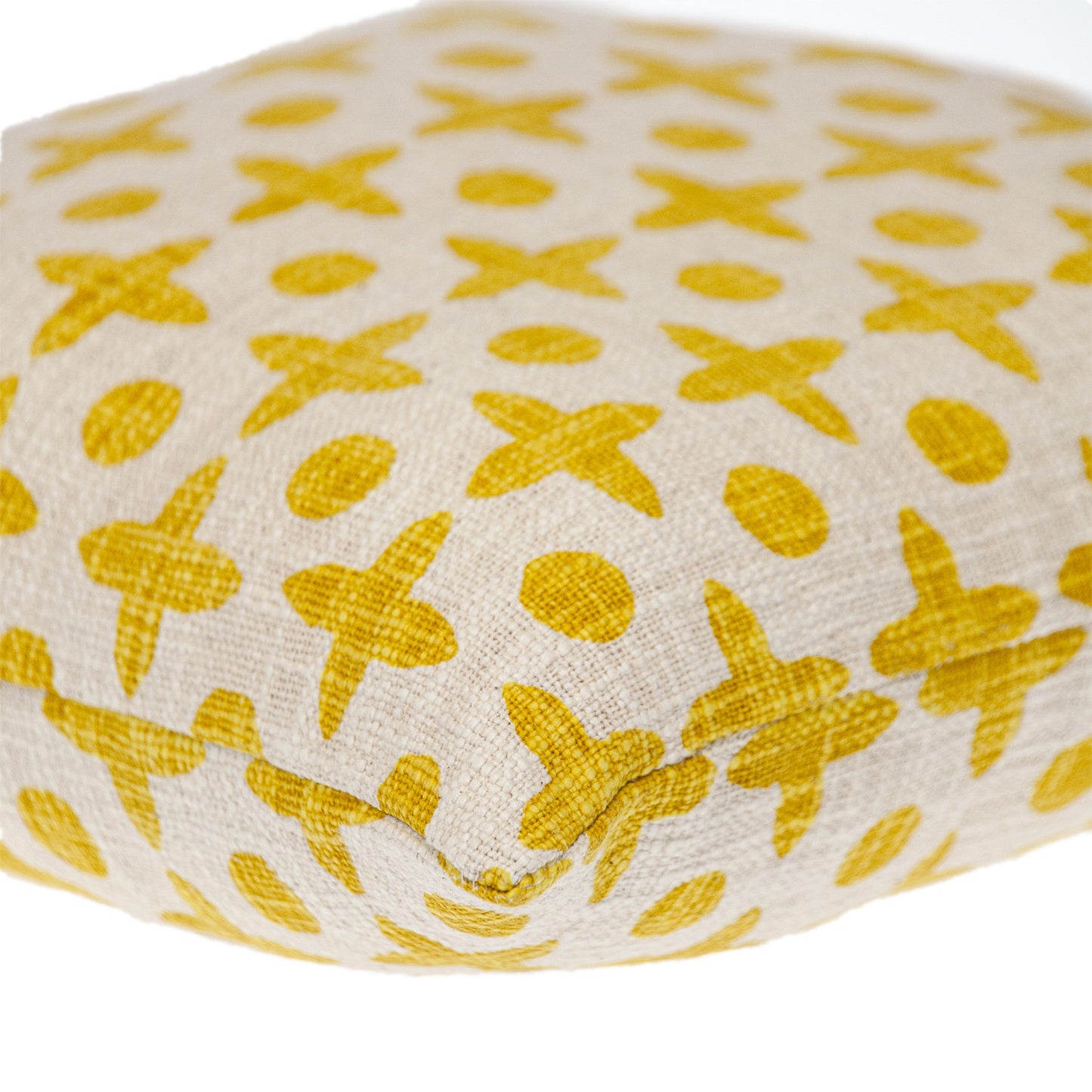 Yellow & White Geometric Cotton Pillow