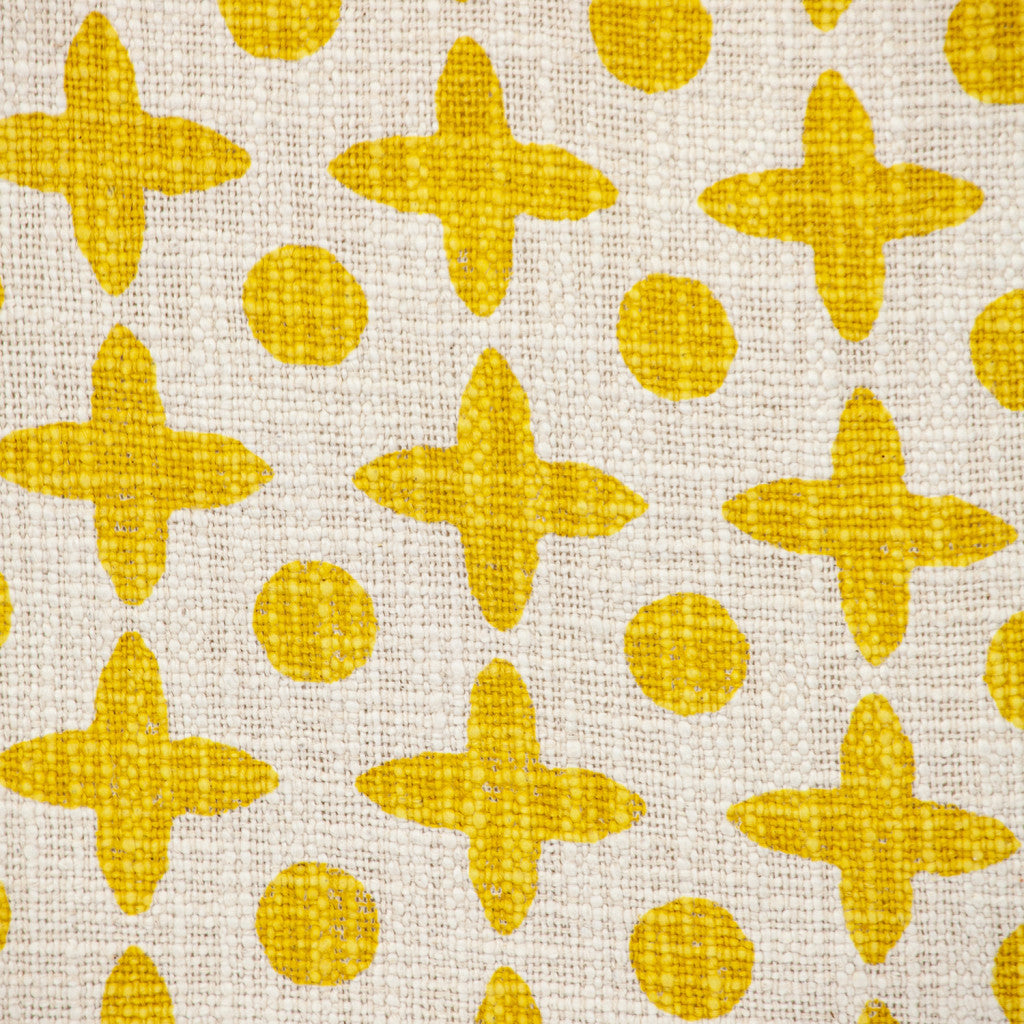 Yellow & White Geometric Cotton Pillow