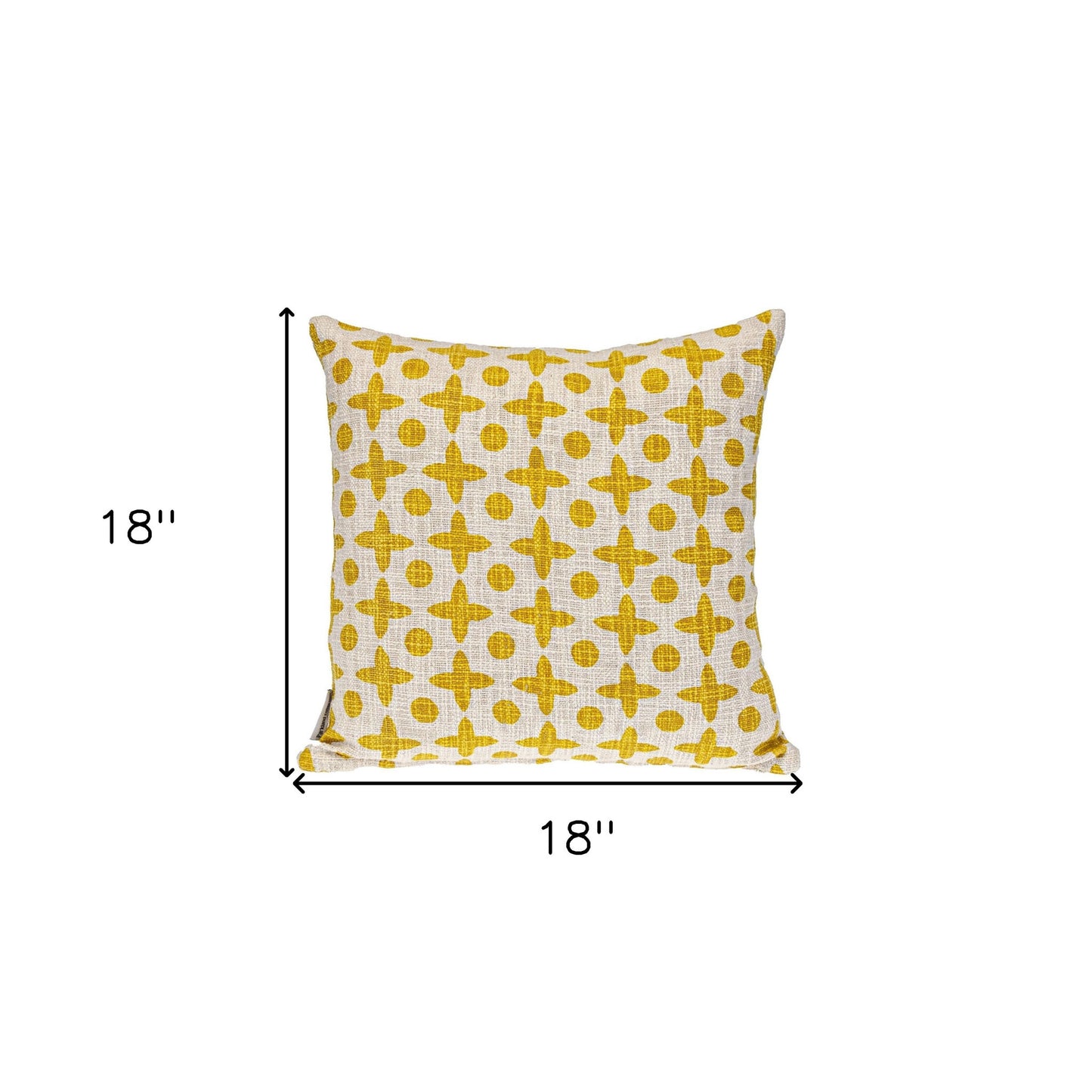 Yellow & White Geometric Cotton Pillow