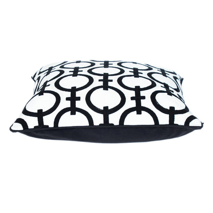 Black & White Geometric Cotton Pillow
